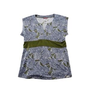 The North Face VaporWick  Floral T Shirt Short Sleeve  Olive Green  Size L